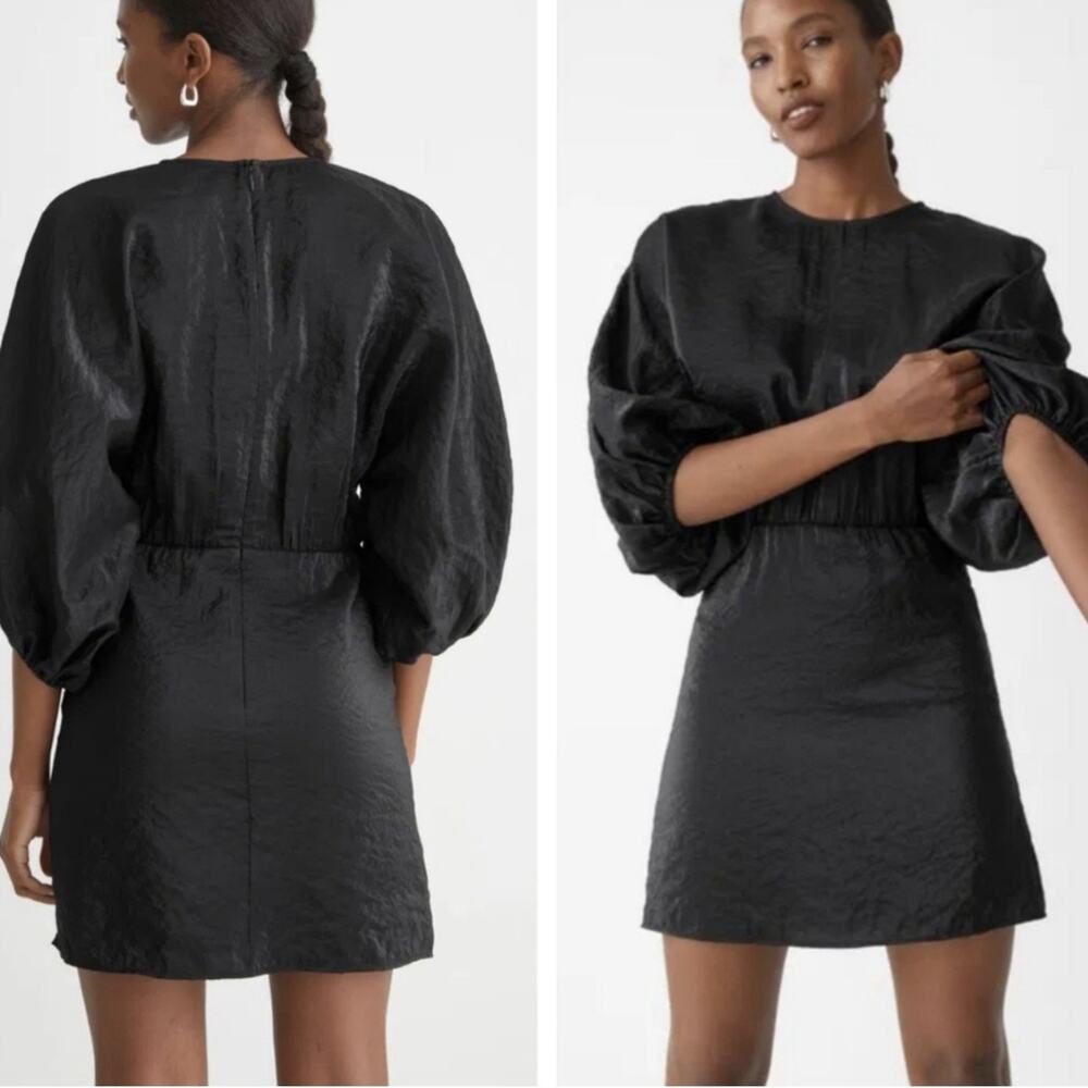 Stockholm Atelier & Other Stories Black Long-Sleeve Mini Dress Womens Size US 2